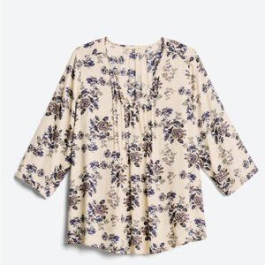 Maley Pleated Detail Top_Off White